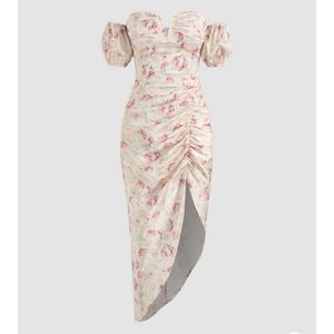 Floral Puff Sleeve Midi Dress